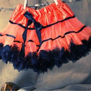 Halloween Tutu Petti Skirt orange and black satin Lace And Chiffon Ruffles NEW
